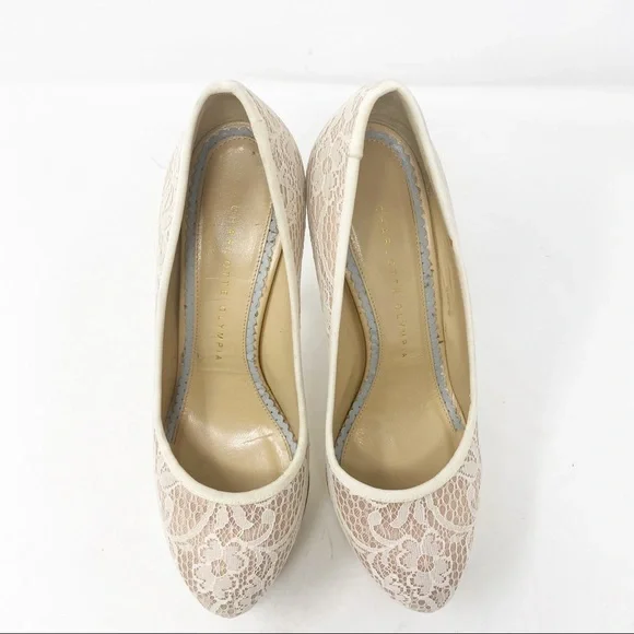 Charlotte Olympia Polly Pumps Lace Platform 6.5 - Picture 16 of 16